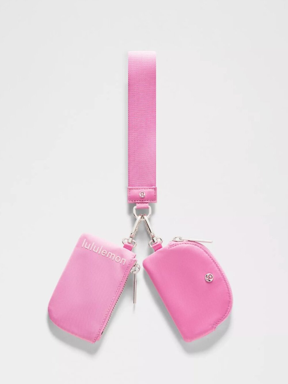 Lululemon NWT Dual Pouch Wristlet Sweet Sorbet / Pink Pearl / Silver